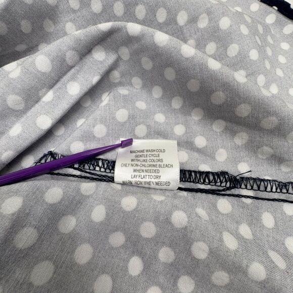 Modcloth Navy Polka Dot A-Line Knit Skirt Nautical Flirty Girly Date Night M - Picture 16 of 16